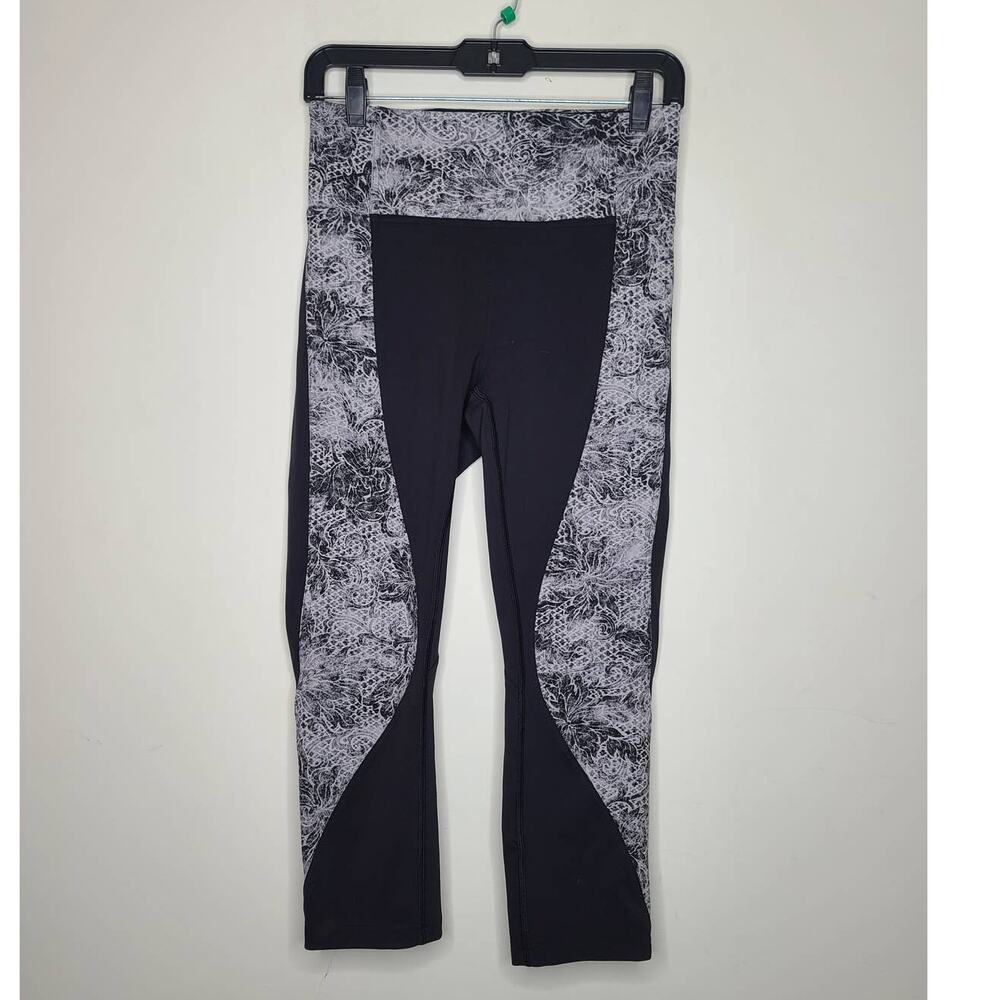 Lululemon black grey workout capri - 8